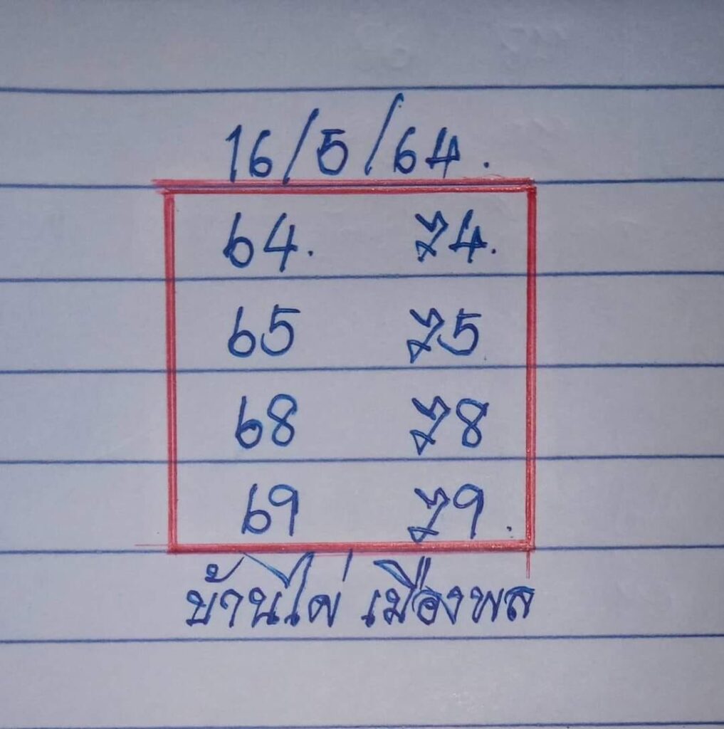 หวยบ้านไผ่เมืองพล 1/6/64เลขเด็ดเข้าตลอด - หวยเด็ดงวดนี้